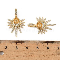 Brass Micro Pave Cubic Zirconia Peg Bails Charms&nbsp;KK-D106-14G
