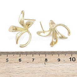 Flower Brass Stud Earring Findings&nbsp;KK-F921-01G