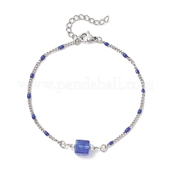 Blue Watermelon Stone Glass Bead Link Btacelets&nbsp;BJEW-JB13080