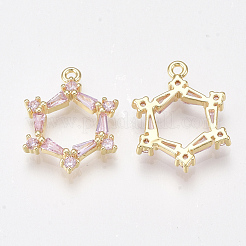 Brass Cubic Zirconia Pendants&nbsp;KK-T038-502A
