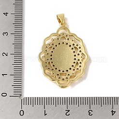 Rack Plating Brass Micro Pave Clear Cubic Zirconia Pendants&nbsp;KK-P267-14C-G