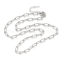 4MM 304 Stainless Steel Textured Paperclip Chain Necklaces for Man and Women&nbsp;SA-CBAB767-09P
