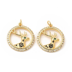 Brass Micro Pave Cubic Zirconia Pendants&nbsp;KK-H441-26G