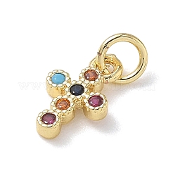 Brass Micro Pave Cubic Zirconia Charms&nbsp;KK-L268-015G-B02