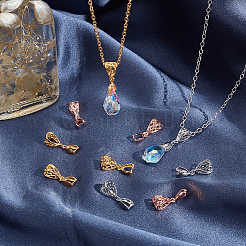 30Pcs 3 Colors Filigree Rack Plating Brass Pendant Pinch Bails&nbsp;KK-SC0005-58
