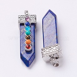 Natural Lapis Lazuli with Synthetic & Natural Mixed Stone Chakra Big Pendants&nbsp;G-E415-A17