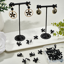 30Pcs Spray Printed Alloy Bowknot Clip-on Earrings&nbsp;EJEW-SP0001-08