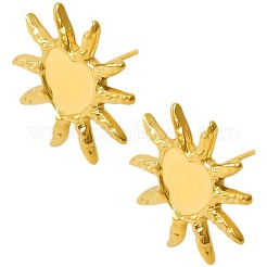 Fashionable 304 Stainless Steel Irregular Heart with Sun Stud Earrings&nbsp;OV7222-2
