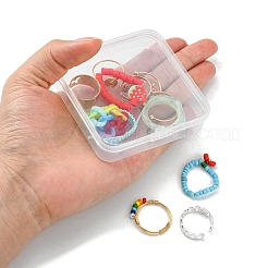12Pcs 12 Style Cherry & Strawberry & Flower Glass Seed & Polymer Clay Heishi Beaded Stretch Finger Rings&nbsp;RJEW-YW0001-01