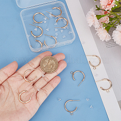 12Pcs Brass Ring Stud Earring Findings&nbsp;KK-BC0011-04