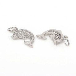 Brass Micro Pave Cubic Zirconia Charms&nbsp;ZIRC-L096-09P