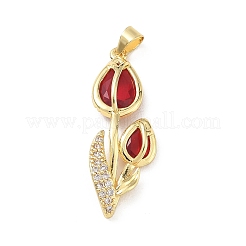 Brass Micro Pave Cubic Zirconia Pendants&nbsp;KK-A303-14G
