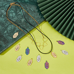 12Pcs 3 Colors 304 Stainless Steel Pendants&nbsp;STAS-UN0042-18