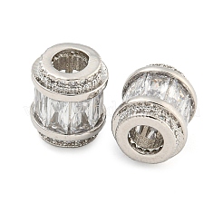Rack Plating Brass Micro Pave Cubic Zirconia European Beads&nbsp;LS-KK-F089-31P-08