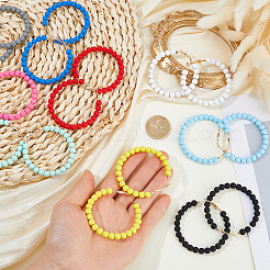 9 Pairs 9 Colors Acrylic Hoop Earrings&nbsp;EJEW-DC0001-52