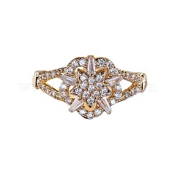 Brass Micro Pave Clear Cubic Zirconia Finger Rings&nbsp;WG33AB7-01