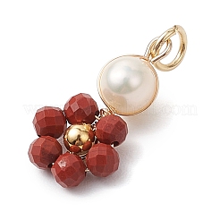 12Pcs 12 Styles Natural Mixed Gemstone Faceted Round Coppwer Wire Wrapped Pendants&nbsp;PALLOY-JF02911