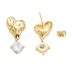 Cubic Zirconia Heart Dangle Earrings&nbsp;EJEW-N011-77