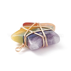 Chakra Natural Mixed Stone Pendants&nbsp;PALLOY-JF01878-02