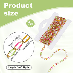 Stainless Steel Enamel Curb Chains&nbsp;CHS-WH0009-07G-04