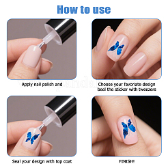 6 Sheets 2 Styles Butterfly Pattern PET Plastic Nail Art Stickers&nbsp;DIY-HS0002-06