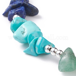 Natural & Synthetic Mixed Gemstone Chips Beaded Bracelet&nbsp;BJEW-TA00107
