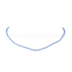 6Pcs 6 Colors Glass Faceted Rondelle Beaded Necklaces with 304 Stainless Steel End Chains&nbsp;NJEW-JN05494