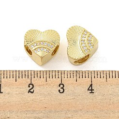 Rack Plating Brass Micro Pave Clear Cubic Zirconia European Beads&nbsp;KK-P270-16G