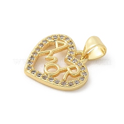 Brass Micro Pave Cubic Zirconia Pendants&nbsp;KK-P294-28G-03