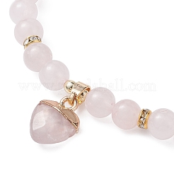 Natural Rose Quartz Round Beaded Stretch Bracelets&nbsp;BJEW-JB09727-03