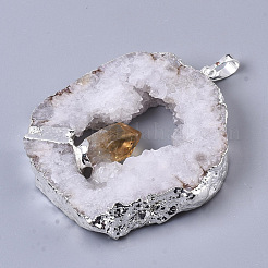 Natural Druzy Agate Big Pendants&nbsp;G-R458-05C