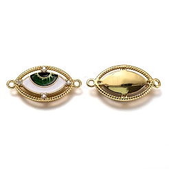Brass Micro Pave Clear Cubic Zirconia Links Connectors&nbsp;KK-B026-11G