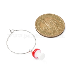 Mushroom Resin Wine Glass Charms Decoration&nbsp;AJEW-JO00231