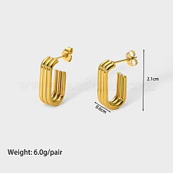 Stainless Steel Triple U-Shaped Stud Earrings&nbsp;RF8925