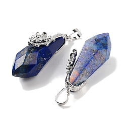Natural Lapis Lazuli Faceted Teardrop Pendants&nbsp;G-Q163-04P-02