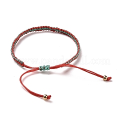 Polyester Braided Bracelet with CCB Plastic Beads&nbsp;BJEW-A099-05
