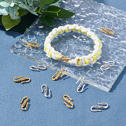 100Pcs 2 Colors Tibetan Style Alloy S-Hook Clasps&nbsp;TIBE-PH0001-40