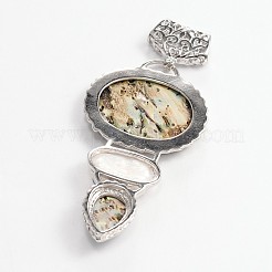 Paua Shell & White Shell Big Pendants&nbsp;KK-P027-05