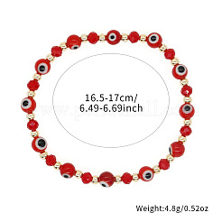 Glass Evil Eye Beaded Stretch Bracelets for Women Men&nbsp;VP6778-1