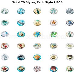 Flatback Glass Cabochons for DIY Projects&nbsp;GGLA-PH0005-12mm-06D