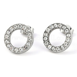PVD Vacuum Plating 304 Stainless Steel Stud Earrings&nbsp;EJEW-C099-09-02