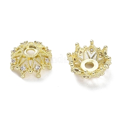 Brass Micro Pave Cubic Zirconia Beads Caps&nbsp;LS-KK-B087-16B-G