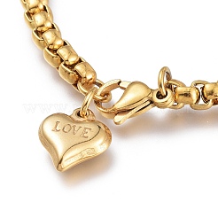 PVD Vacuum Plating 304 Stainless Steel Charm Bracelets&nbsp;STAS-I154-05G
