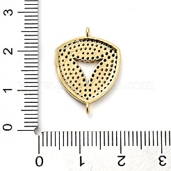 Brass Micro Pave Clear and Black Cubic Zirconia Triangle Connector Charms&nbsp;KK-L229-060G