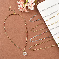 12Pcs 4 Styles 304 Stainless Steel Paperclip Chain Necklaces&nbsp;NJEW-SC0001-56