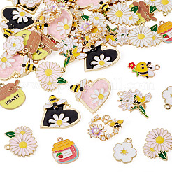 44Pcs 11 Styles Alloy and Enamel Pendants&nbsp;ENAM-TA0003-60