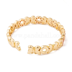 Brass Pave Cubic Zirconia Open Cuff Bangles for Women&nbsp;BJEW-S147-17G-C