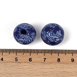 Independence Day Theme Wood European Beads&nbsp;WOOD-Z005-01C-03