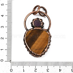 Natural Tiger Eye & Natural Amethyst Pendants&nbsp;G-Z101-06R-06