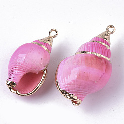 Spray Paint & Electroplate Spiral Shell Pendants&nbsp;X-SHEL-N026-11